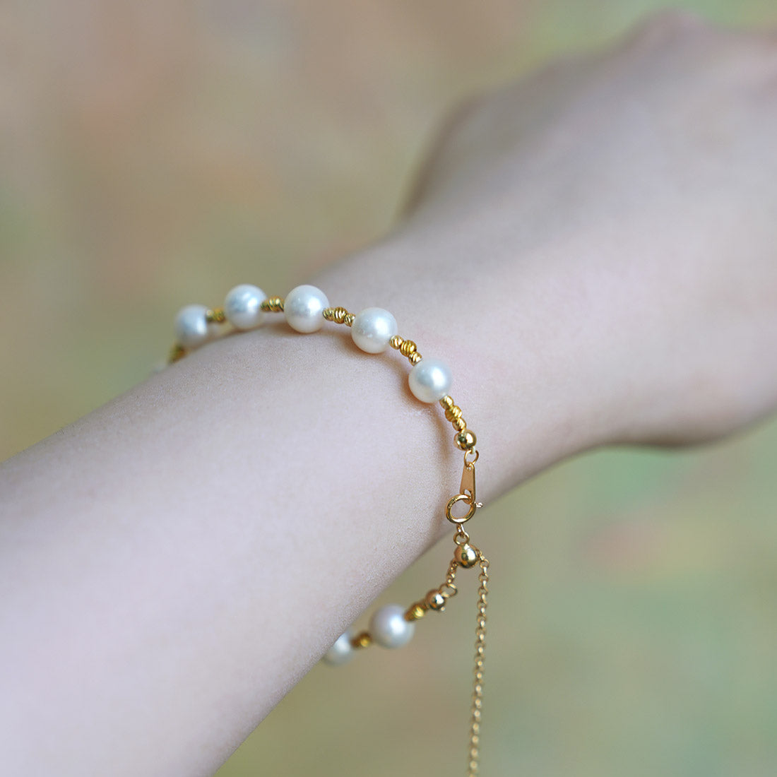 Stardust Accent Floating Pearl Bracelet