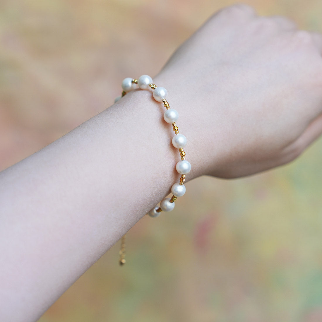 Stardust Accent Floating Pearl Bracelet