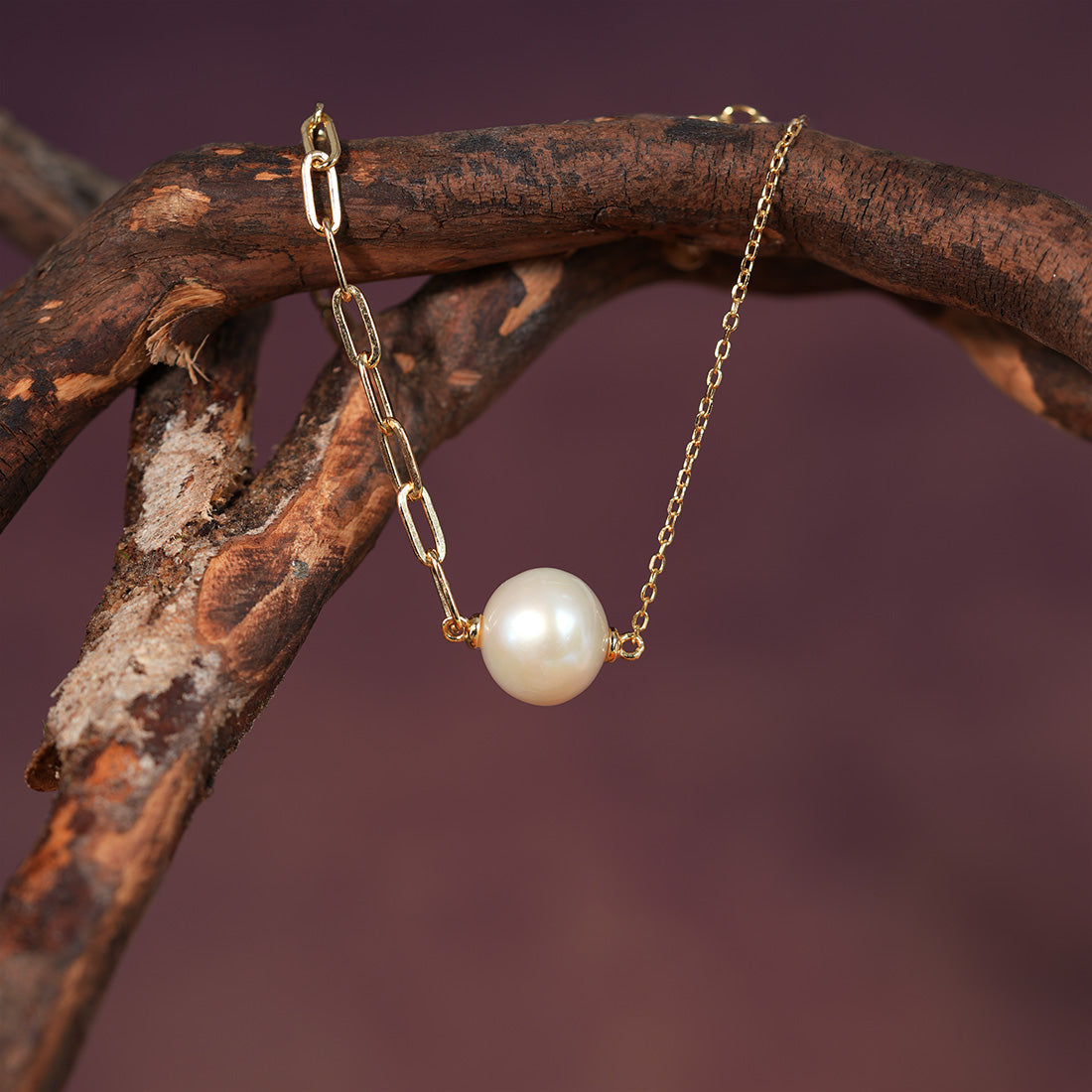 The Offset Pearl Chain Bracelet