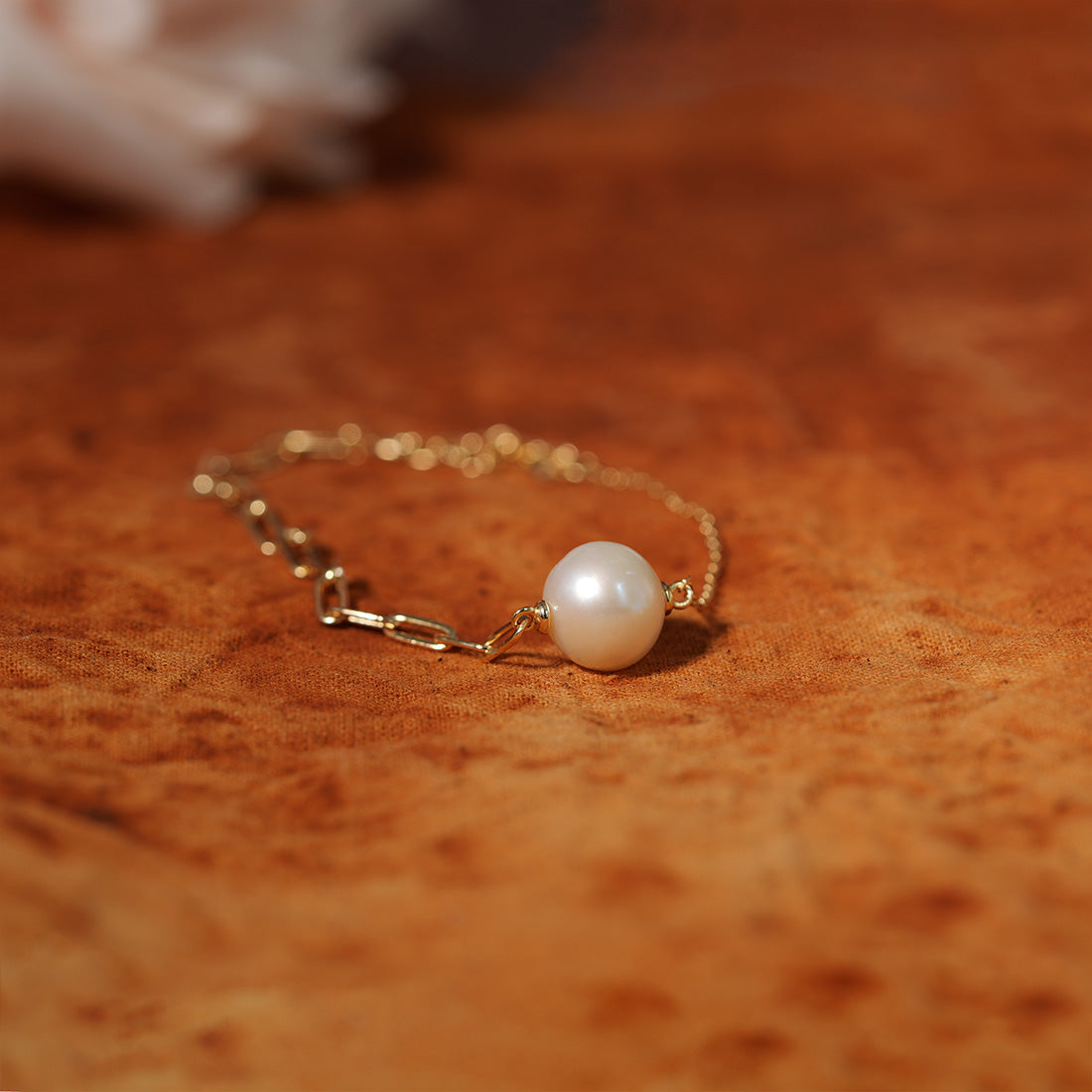 The Offset Pearl Chain Bracelet