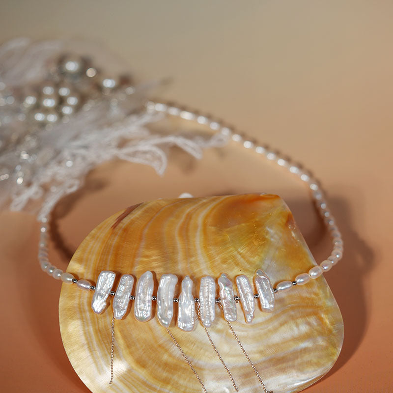 Venus Spikes Barockperlen-Quastenhalskette