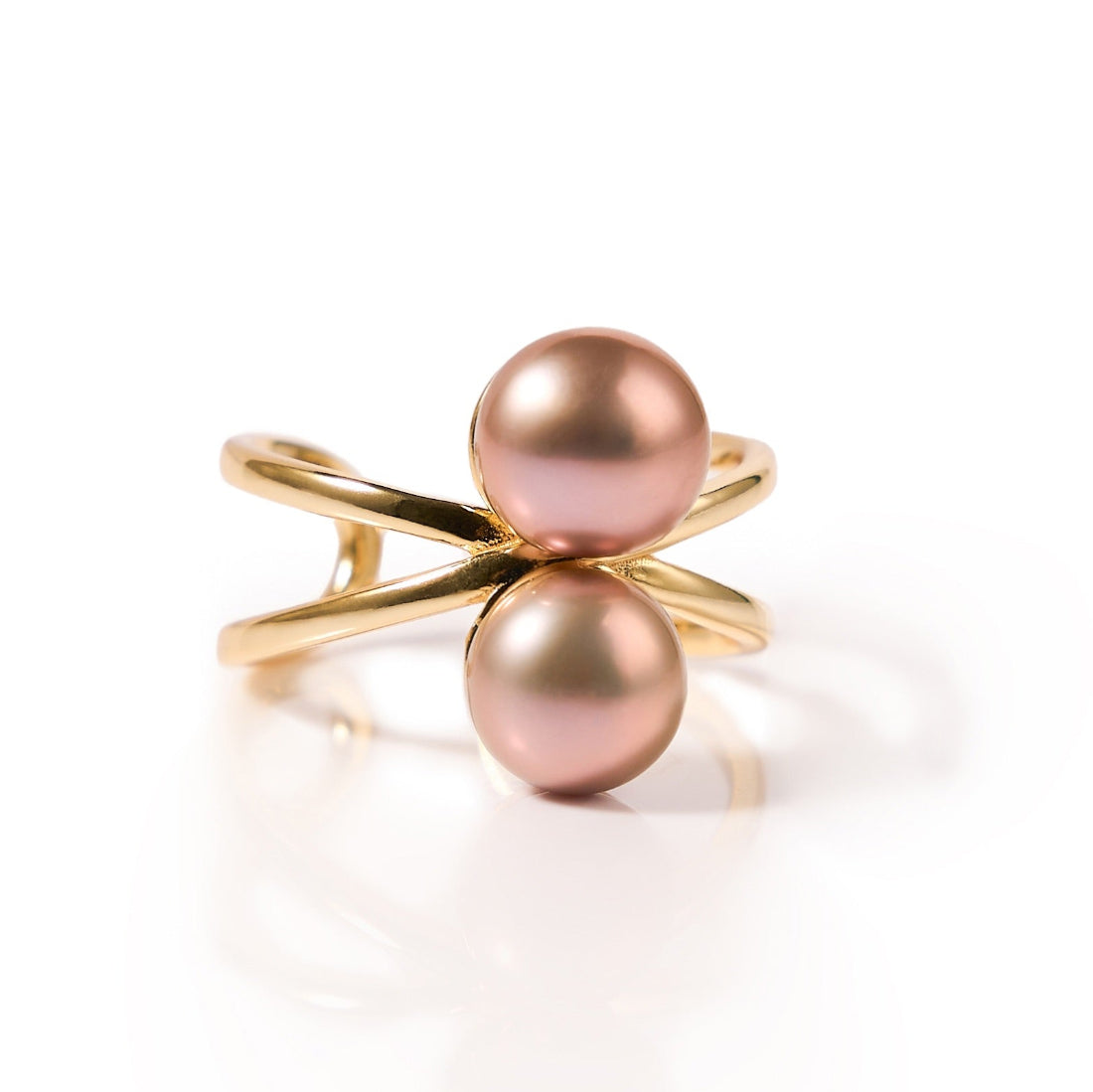 7.5-8mm Wrapped Double Pearl Ring-AAA Quality
