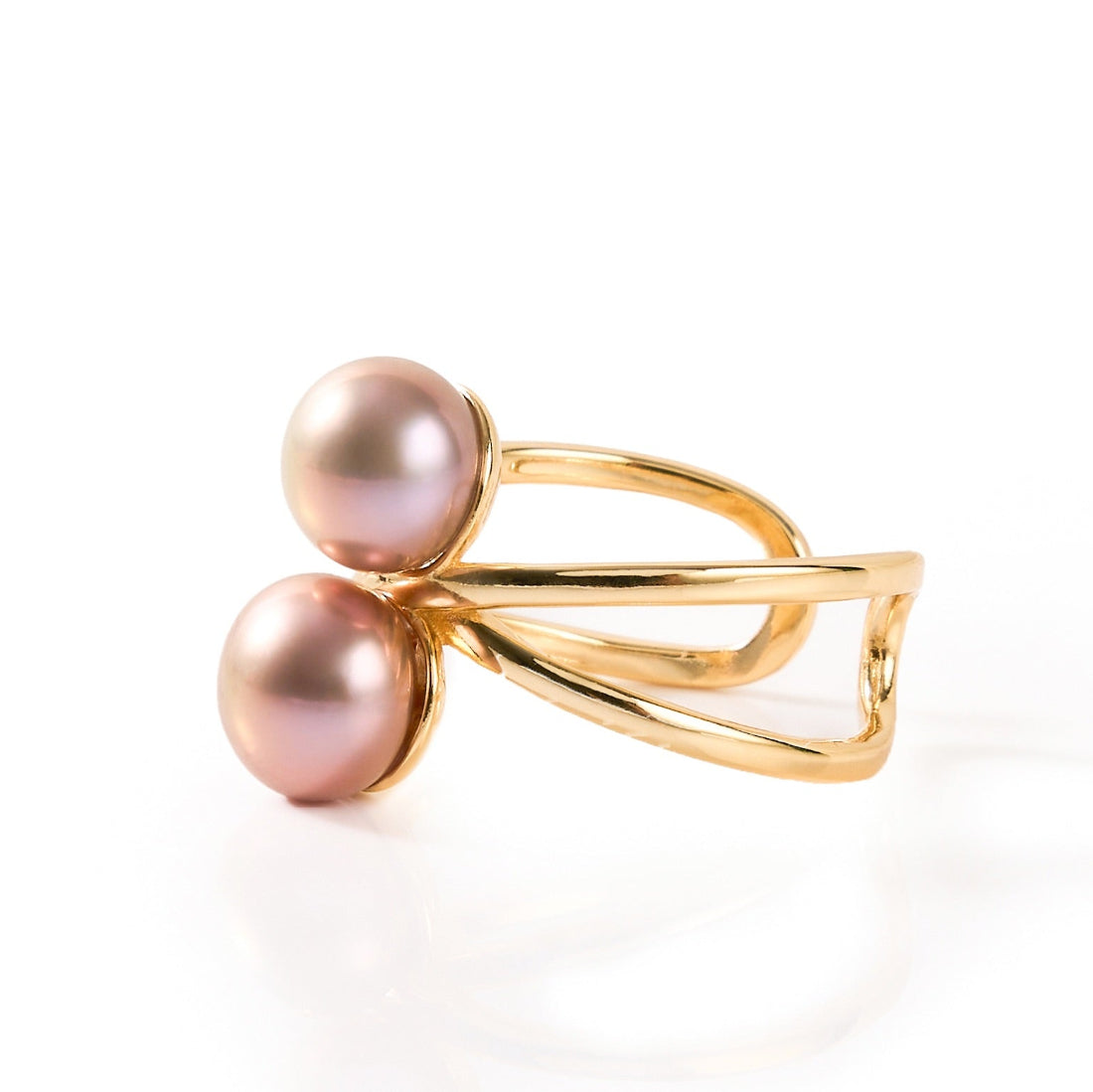 7.5-8mm Wrapped Double Pearl Ring-AAA Quality