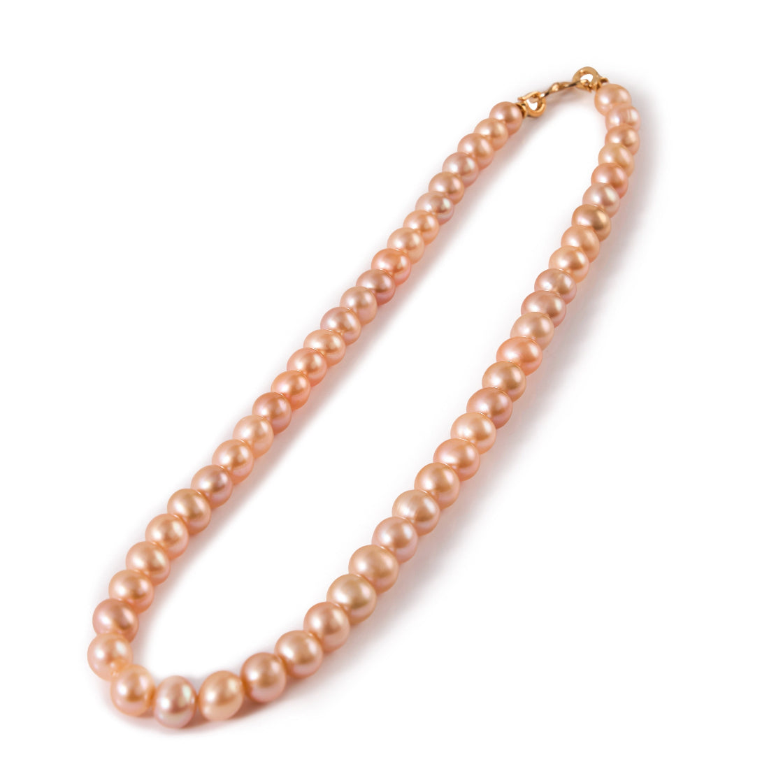 7-10.5 mm champagne Freshwater pearl necklace-AAA Quality