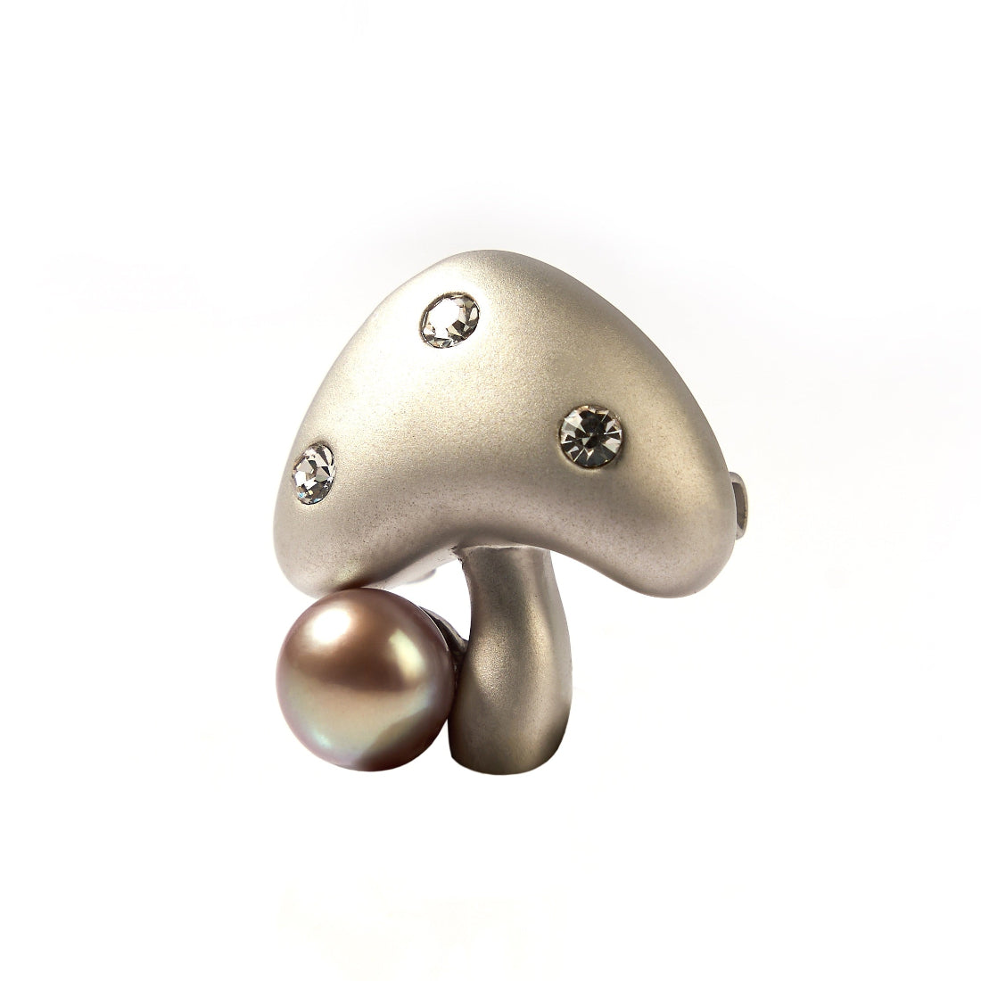 8.5-9.5mm Mushroom-Shaped Freshwater Pearl Brooch-AAA Quality