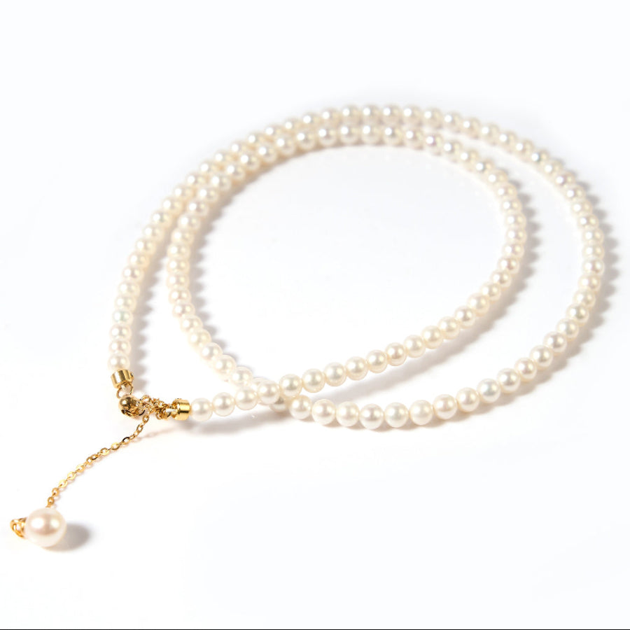 3-5mm White Freshwater Pearl Necklace-AAA Quality