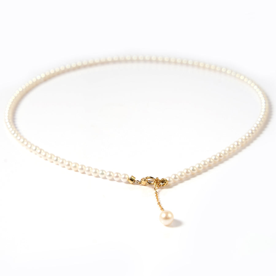 3-5mm White Freshwater Pearl Necklace-AAA Quality