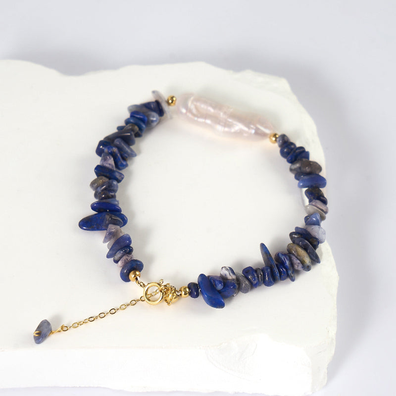 Kyanite & Baroque Pearl Bracelet